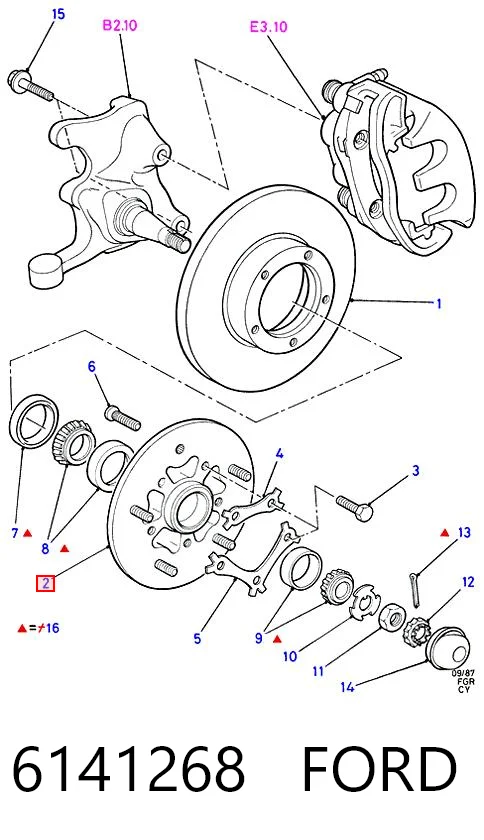 Ступица колеса передняя на Ford Transit IV T