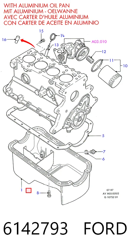  Поддон двигателя Ford Orion 2