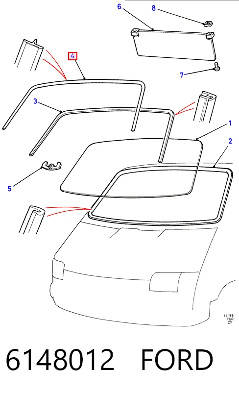 Защитная накладка переднего стекла на Ford Transit IV E
