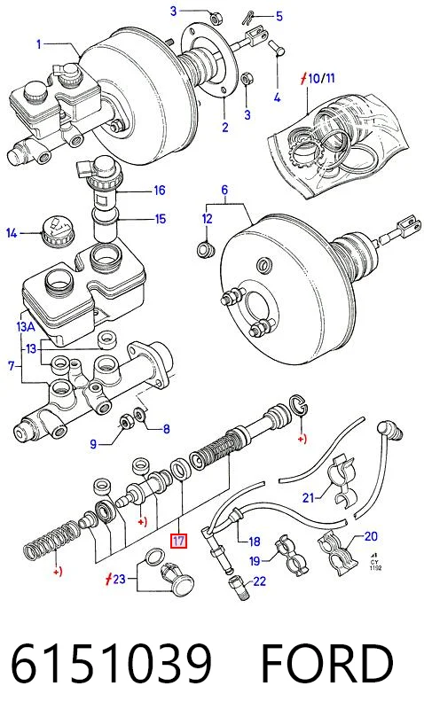 Ремкомплект главного тормозного цилиндра Ford 6083860 цена, от 6.29 USD