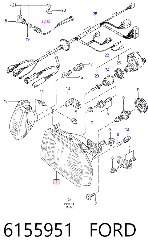 Фара передняя правая на Ford Orion II AFF