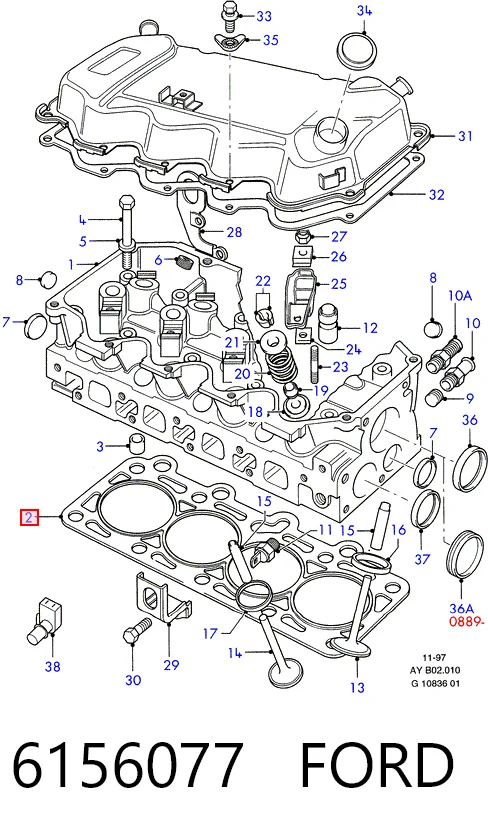 Прокладка ГБЦ Ford Fiesta Mk2 хэтчбек (FBD) (1983 - 1989) цена, от 8.86 USD