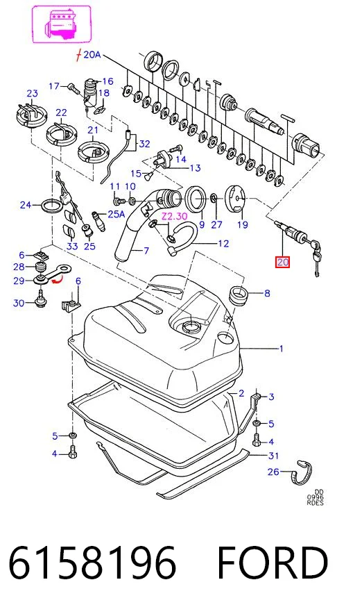 Крышка топливного Бака на Ford Fiesta Mk3 GFJ