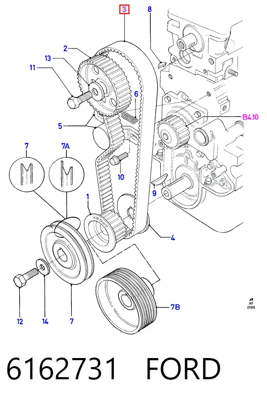 Зубчатый ремень Ford Escort III хэтчбек (GAA, AWA, ABFT, AVA) (1980 - 1985) цена, от 7.10 USD