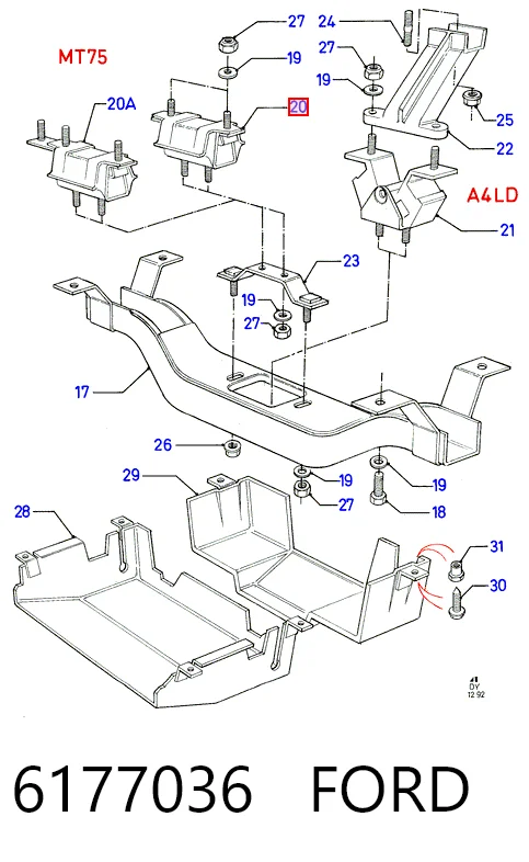 Гидроопора двигателя передняя Akkussan TR0452 цена, от 18.90 USD