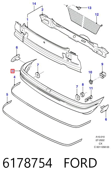 Задний бампер на Ford Fiesta Mk3 GFJ