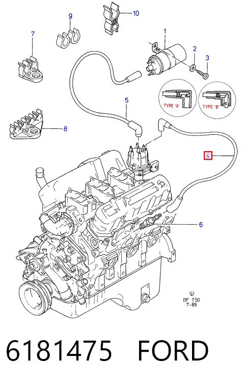 Провода высоковольтные на Ford Sierra I GBC