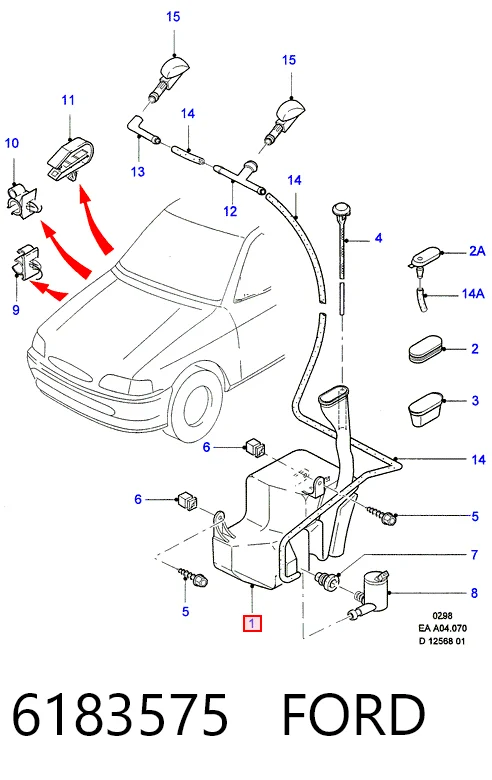 Бачок омывателя стекла на Ford Escort VII GAL, AAL, ABL