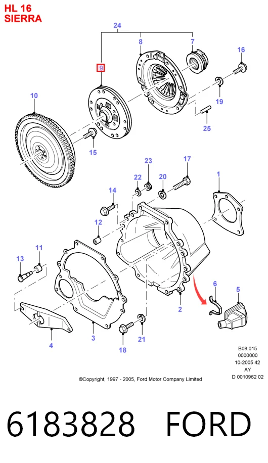 Диск сцепления ведомый на Ford Scorpio II GFR, GGR