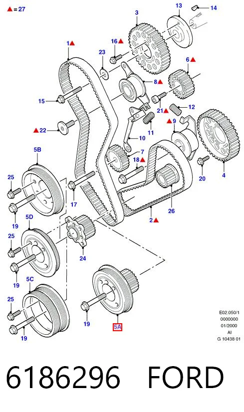Шкив коленвала (демпфер) Opel 6186295 цена, от 81.94 USD