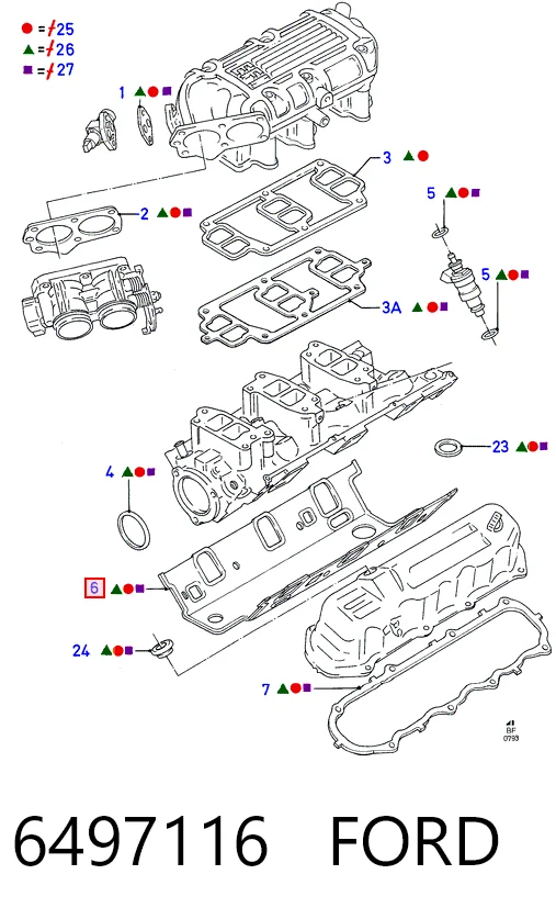Прокладка всасывающего коллектора Ford Scorpio II седан (GFR, GGR) (1994 - 1998) цена, от 5.40 USD