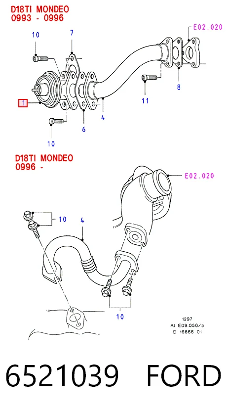 Клапан EGR рециркуляции газов Ford Sierra 2 GBG, GB4