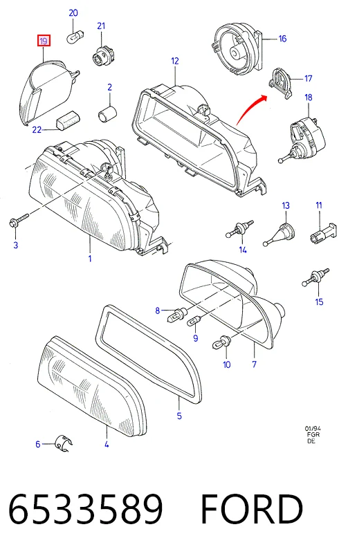 Левый указатель поворота Ford Scorpio I хэтчбек (GAE, GGE) (1985 - 1994) цена, от 6.83 USD
