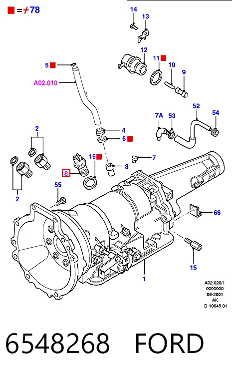 Датчик включения фонарей заднего хода на Ford Escort V GAL