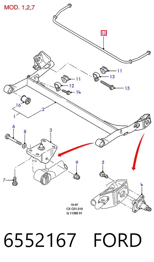 Стабилизатор задний Ford Fiesta GFJ