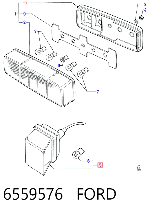 Фонарь подсветки заднего номера Ford Transit VI бортовая платформа (V347/8) (2006 - 2014) цена, от 19.66 USD