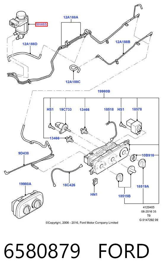 6580879 Ford Клапан соленоид регулирования заслонки EGR
