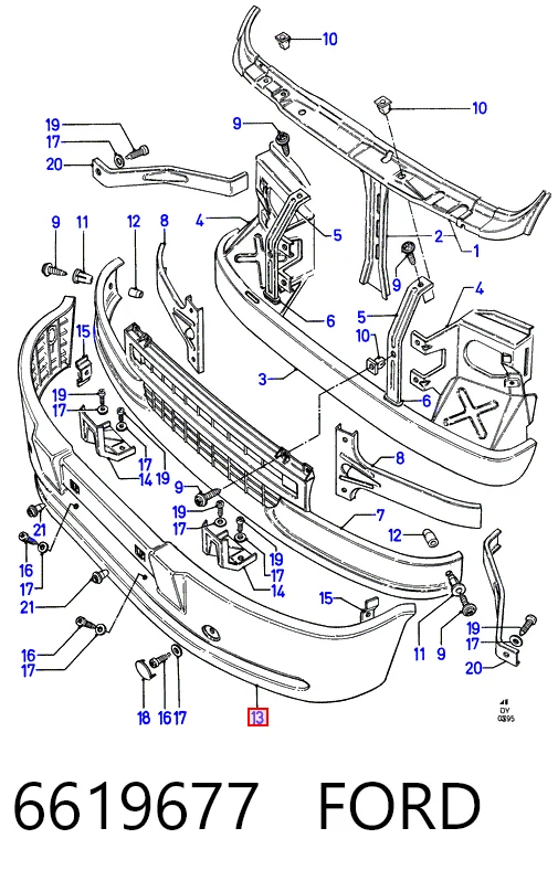 Передний бампер Ford Transit 4