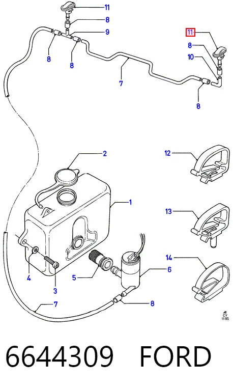 Форсунки стеклоомывателя Ford Transit IV фургон (E) (1994 - 2000) цена, от 1.50 USD