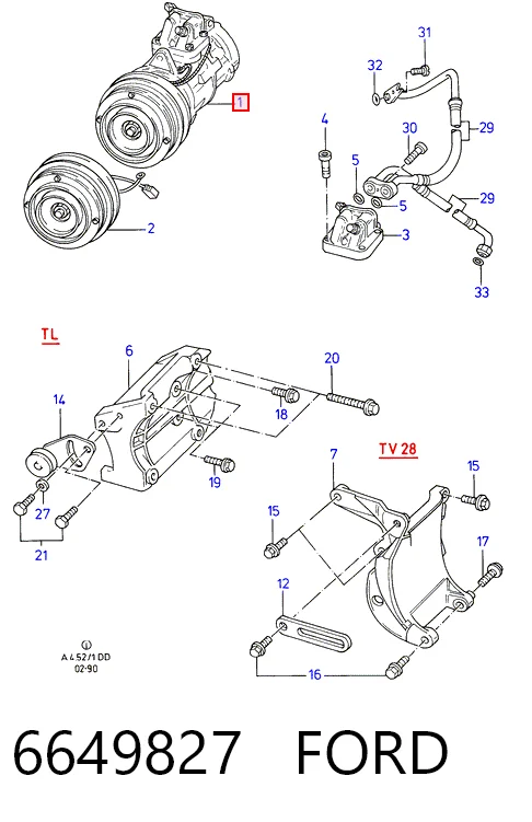Компрессор системы кондиционирования Ford Granada седан (GU) (1977 - 1985) цена, от 1002.25 USD