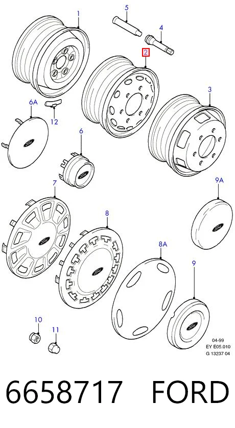 6658717 Ford Диски колесные стальные (штампованные)