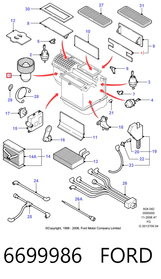  Вентилятор печки Ford Mondeo 2
