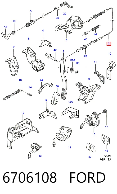 Трос акселератора на Ford Escort VII GAL, AAL, ABL