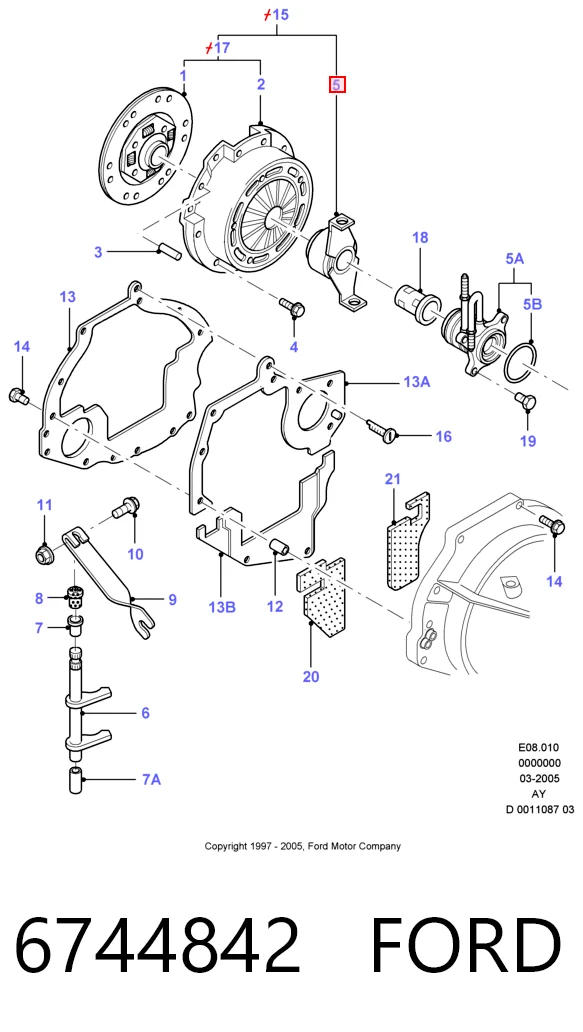 Подшипник скольжения сцепления Ford Mondeo I хэтчбек (GBP) (1993 - 1996) цена, от 32.53 USD