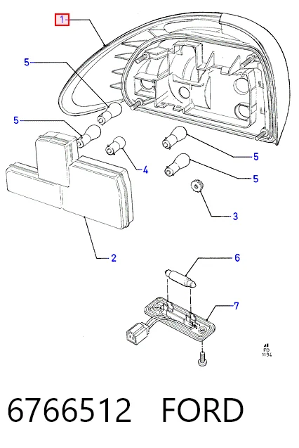 Фонарь задний правый Ford Mondeo I хэтчбек (GBP) (1993 - 1996) цена, от 14.12 USD