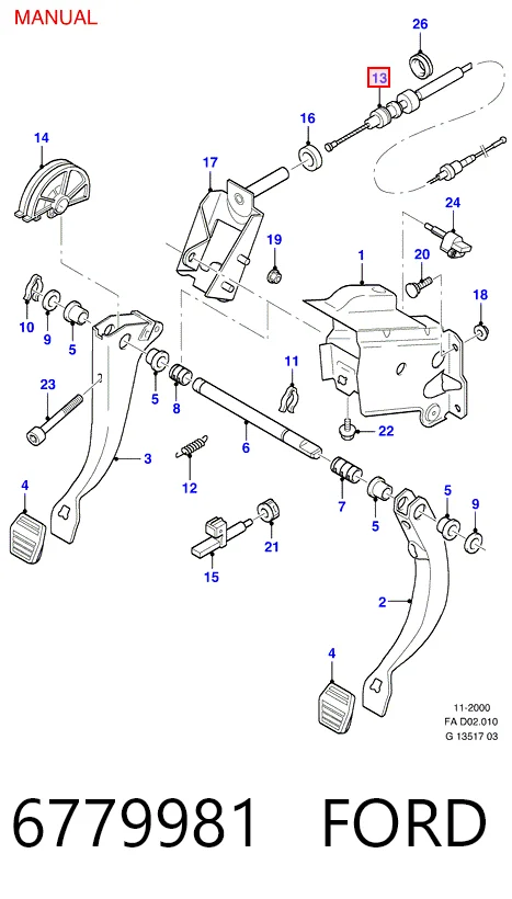 Трос сцепления Ford Escort CLASSIC хэтчбек (AAL, ABL) (1998 - 2000) цена, от 6.50 USD