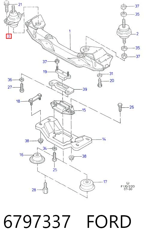 Правая подушка двигателя на Ford Sierra I GBC