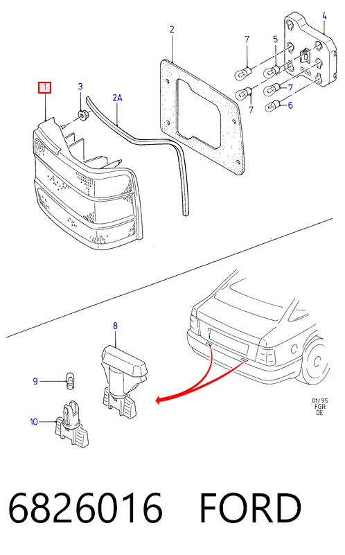 Фонари задние на Ford Scorpio I GAE, GGE