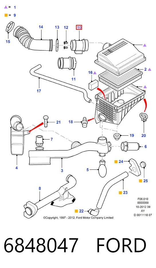 6848047 Ford Датчик расхода воздуха