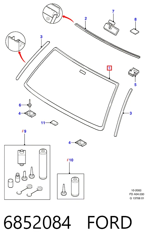 Стекло лобовое Ford Mondeo I хэтчбек (GBP) (1993 - 1996) цена, от 76.91 USD