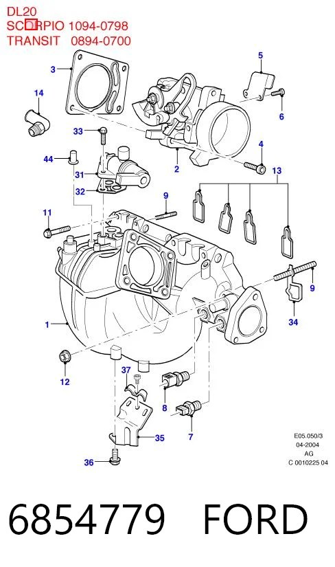 6854779 Ford Датчик положения дроссельной заслонки