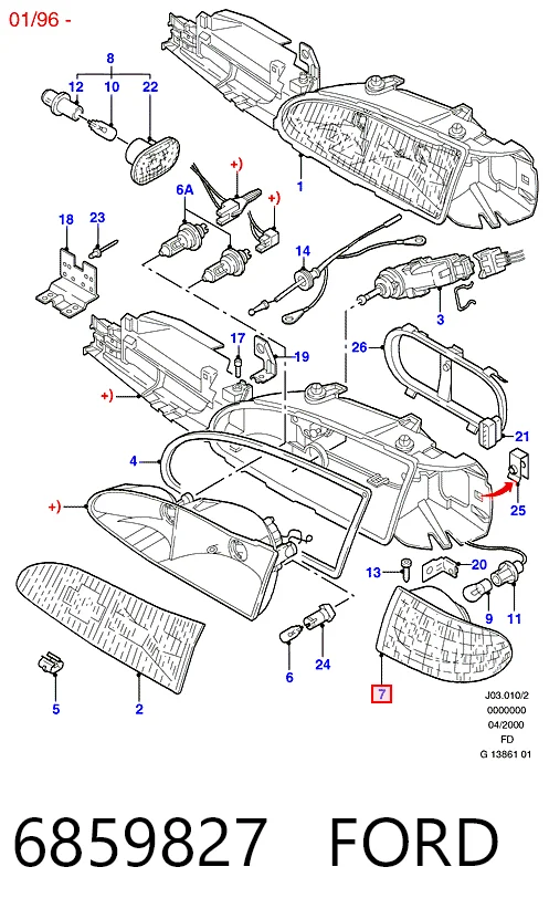  Поворотник левый Ford Mondeo 1