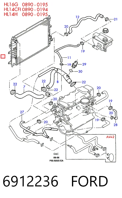 Радиатор охлаждения двигателя Ford Orion III седан (GAL) (1990 - 1993) цена, от 46.47 USD