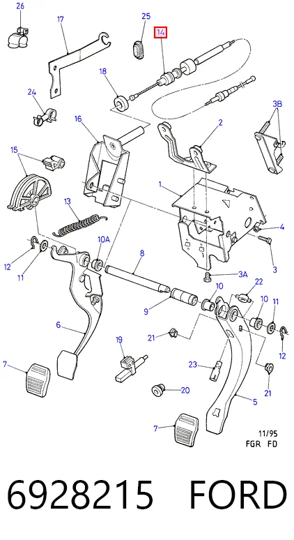  Трос сцепления Ford Mondeo 1