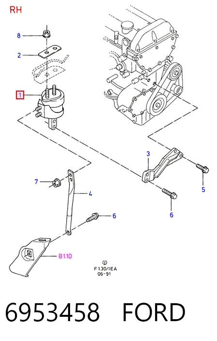 Подушка двигателя Ford Escort VII хэтчбек (GAL, AAL, ABL) (1995 - 1998) цена, от 49.11 USD