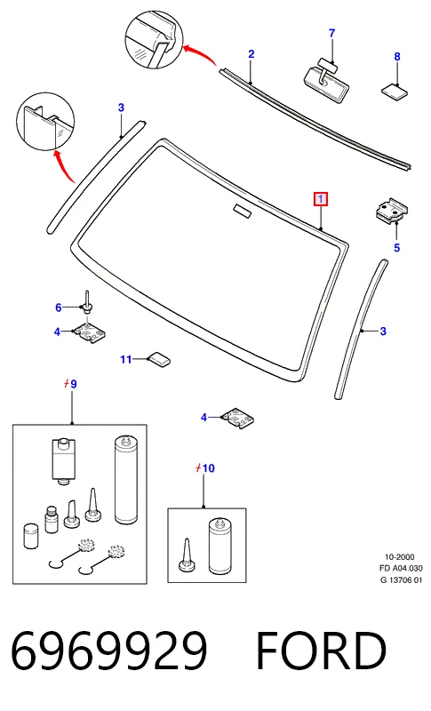  Лобовое стекло Ford Mondeo 1
