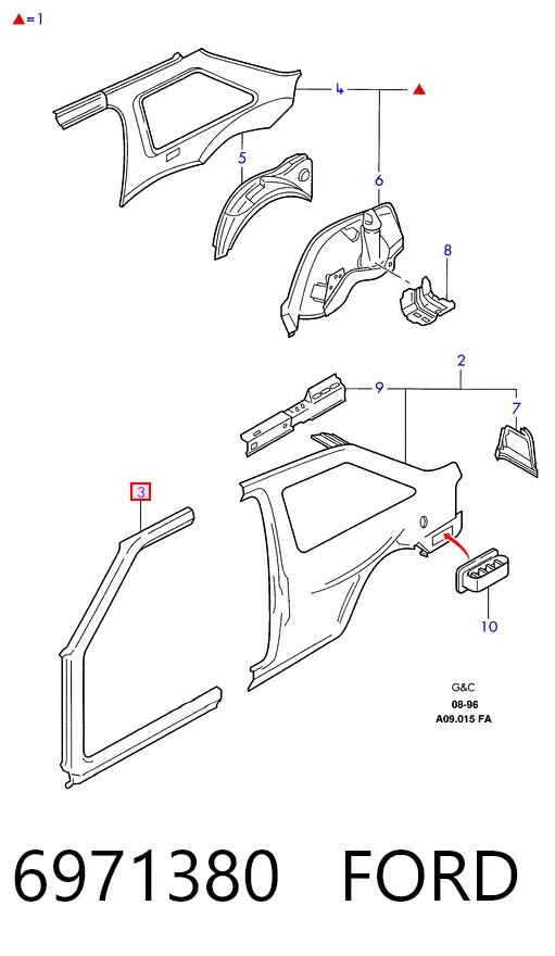 Порог наружний правый на Ford Escort V GAL