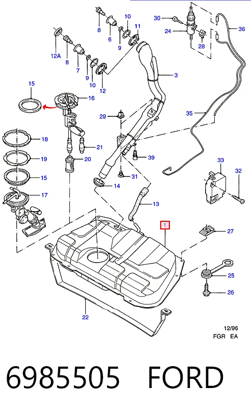 Бензобак Ford Escort VI хэтчбек (GAL) (1992 - 1995) цена, от 811.52 USD