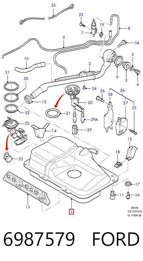 Бак топливный на Ford Fiesta Mk3 GFJ