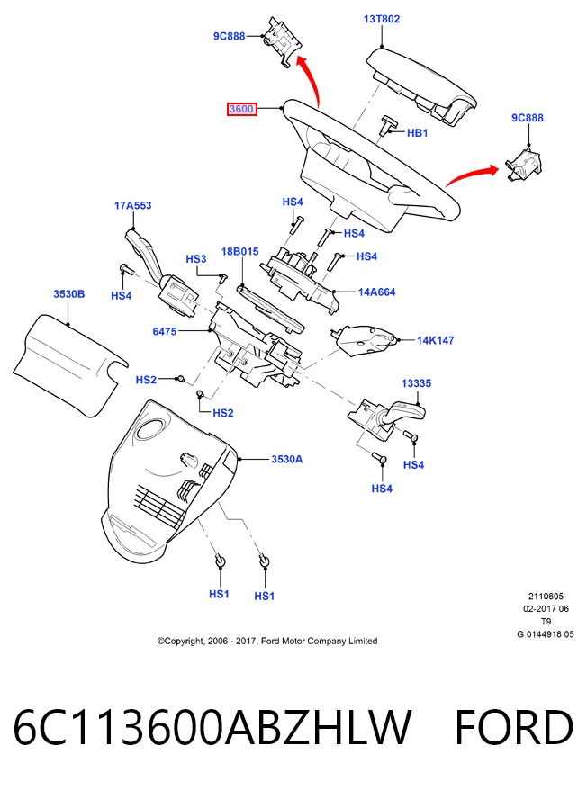 Колесо рулевое на Ford Transit VI V347/8