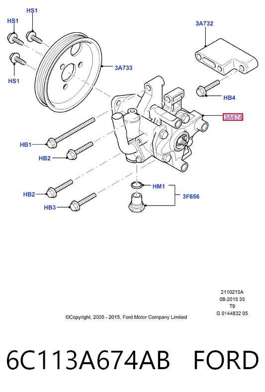 6C113A674AB Ford ГУР руля