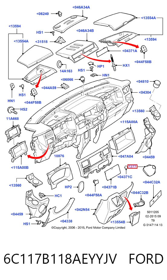 6C117B118AEYYJV Ford Чехол на рычаг переключения