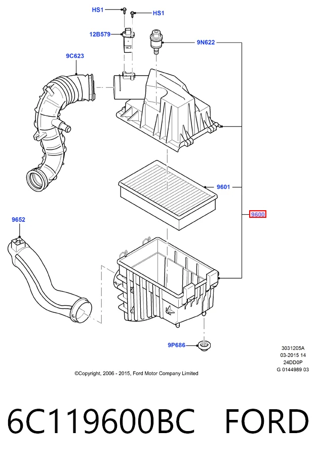 Коробка фильтра на Ford Transit VI V347/8
