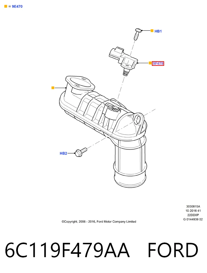 6C119F479AA Ford Датчик давления воздуха