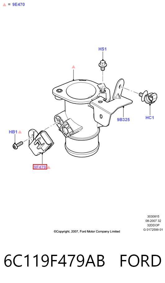 6C119F479AB Ford Датчик давления воздуха