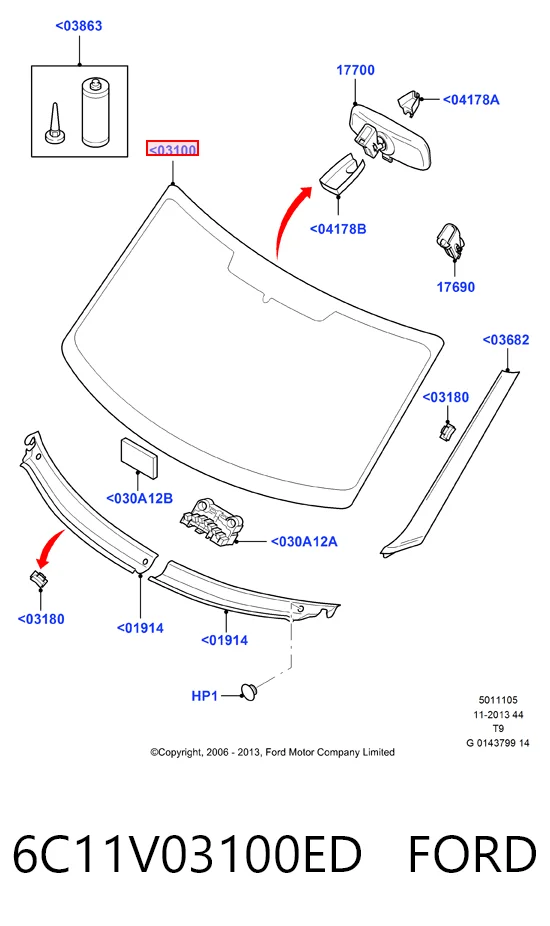 Купить AB67092B XYG Ветровое стекло